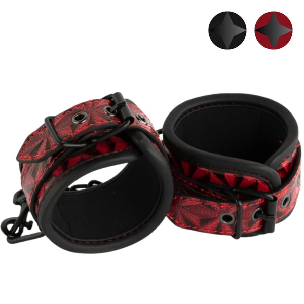 Poison Rose L105 Textured Pattern Leather Wrist Cuffs