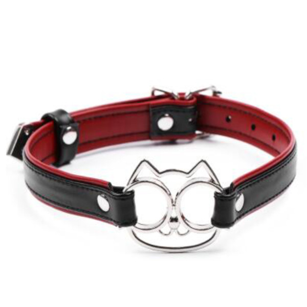 Poison Rose L211 Leather Cat Outline Collar
