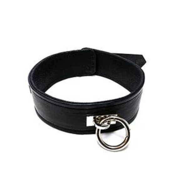 Rouge Leather Plain Collar Black