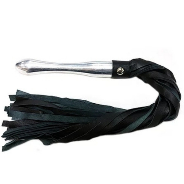 Rouge Aluminium Handle Black Leather Flogger