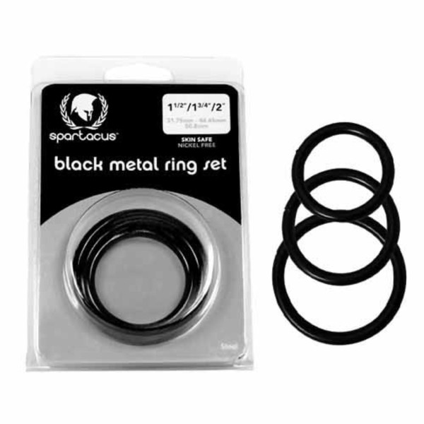 Spartacus Metal Ring Set Black