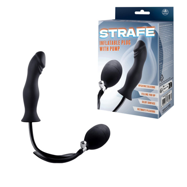 Strafe Silicone Inflatable Plug With Pump Phallic