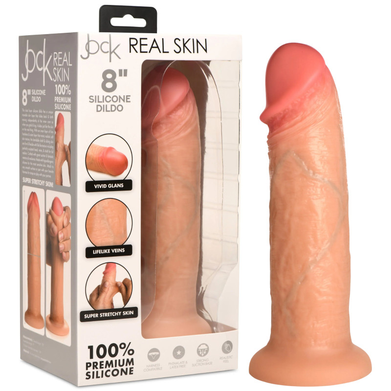 Jock Real Skin Silicone Dildo 8"