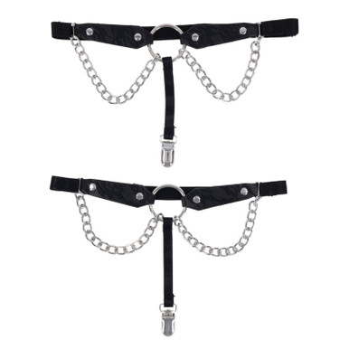 Sex & Mischief Chain Lace Garters | Adult Bliss
