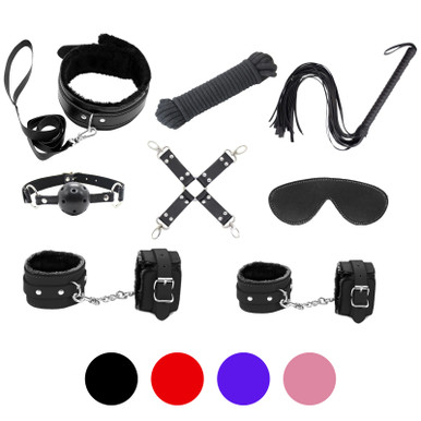 Love In Leather 9 Piece Bondage Kit