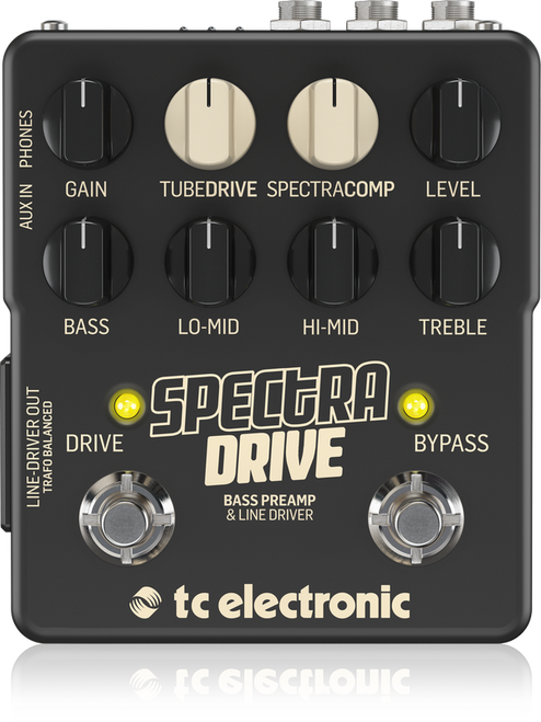 TC Electronic SpectraDrive Bass Preamp Drive Pedal Built-In TubeDrive SpectraComp 