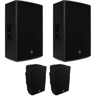 2 Yamaha DZR12-D 2000W 2-Way 12" Powered Speakers Dante Black