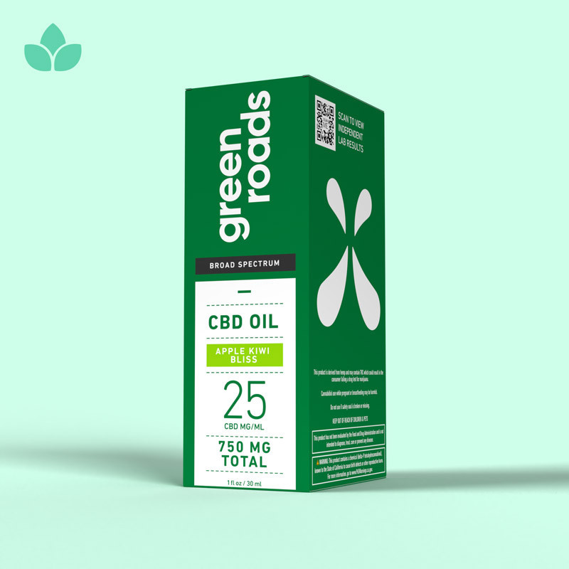 Broad Spectrum CBD Oil 750mg Apple Kiwi Bliss | Green Roads