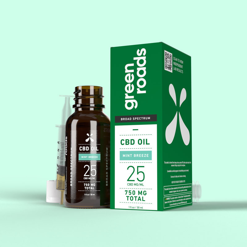 Broad Spectrum CBD Oil - (750mg) - Mint Breeze | Green Roads