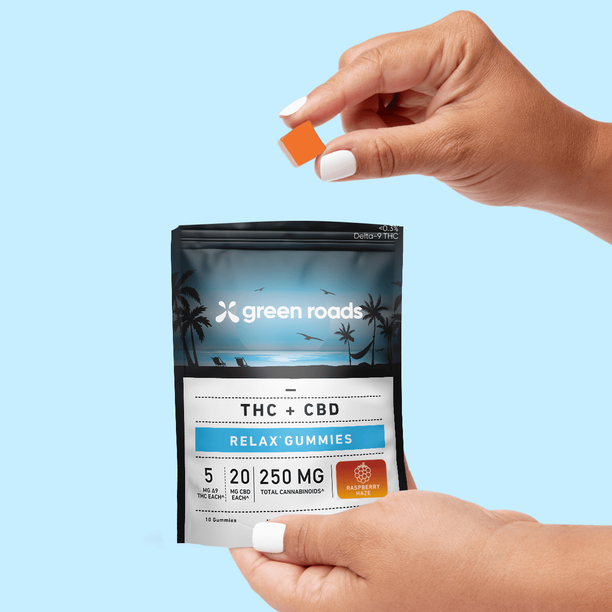 Raspberry Haze THC & CBD Relax Gummies 10ct 250mg