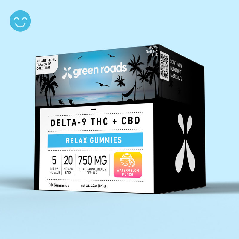 Watermelon Punch THC & CBD Relax Gummies 30ct 750mg