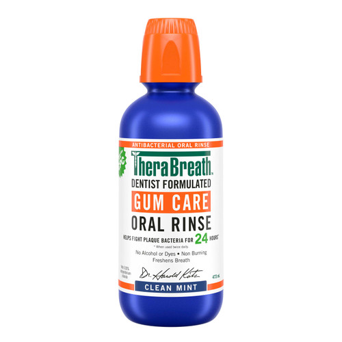 TheraBreath Gum Care mouthwash is formulated to help fight plaque bacteria.Contains CPC, has no alcohol or dyes and is non burning.