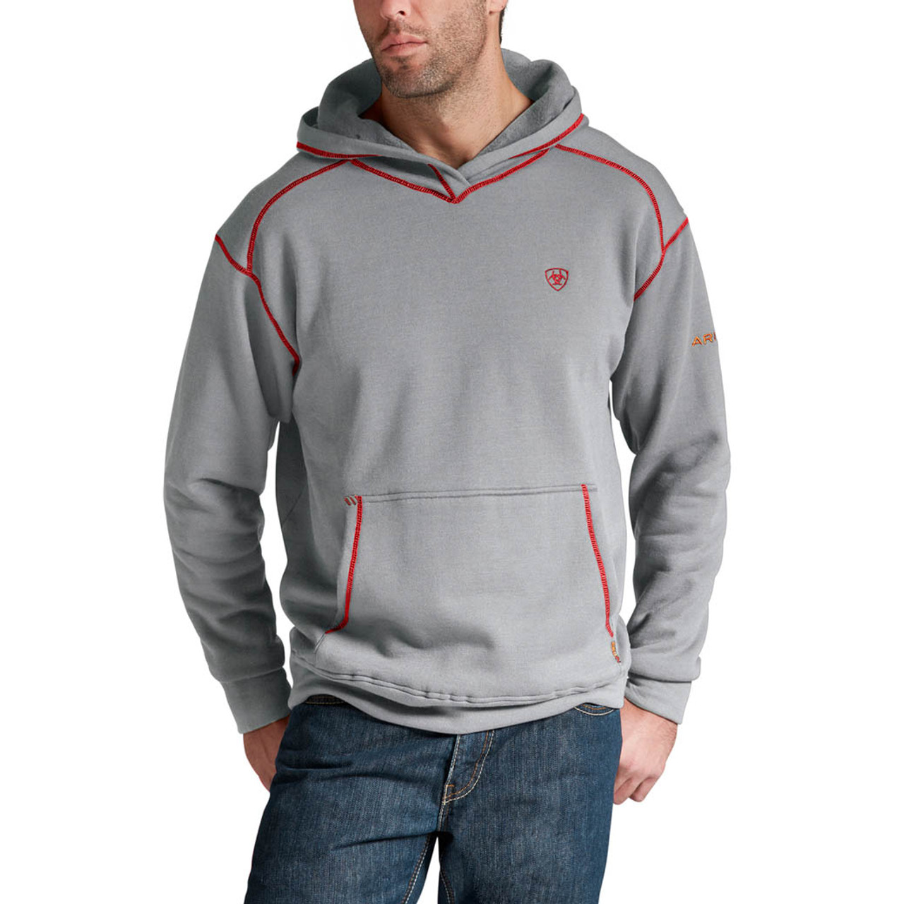 Ariat FR Polartec Hoodie Heather Grey FR Clothing Supply