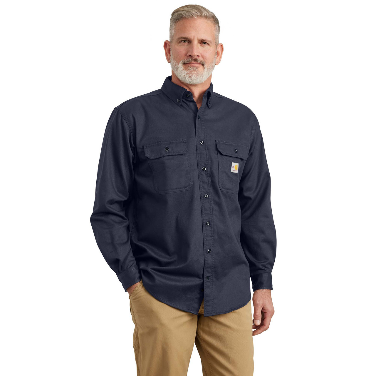 Carhartt | FR Classic Twill Shirt | Navy - FR Clothing & Supply