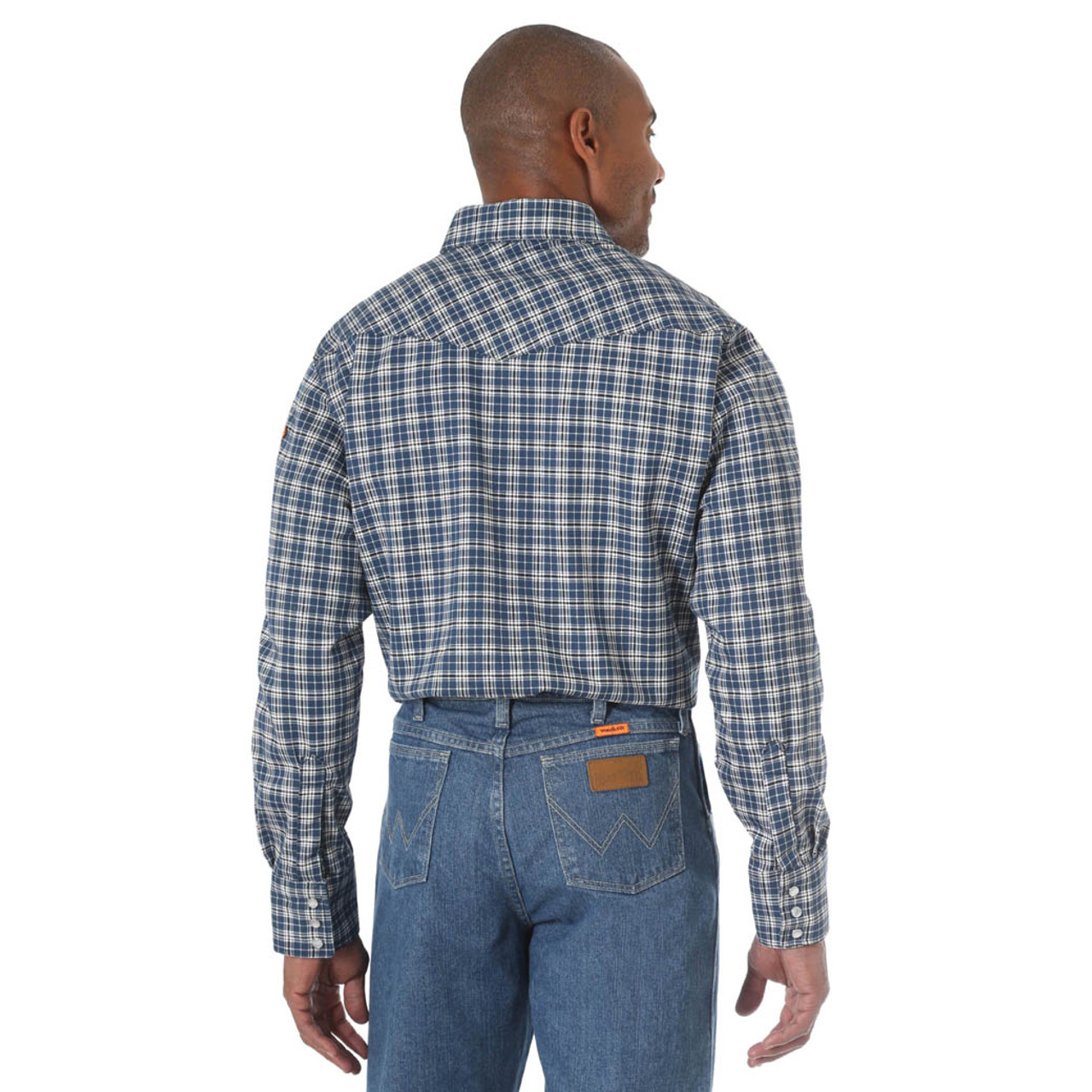 Wrangler FR Western Navy Plaid Shirt