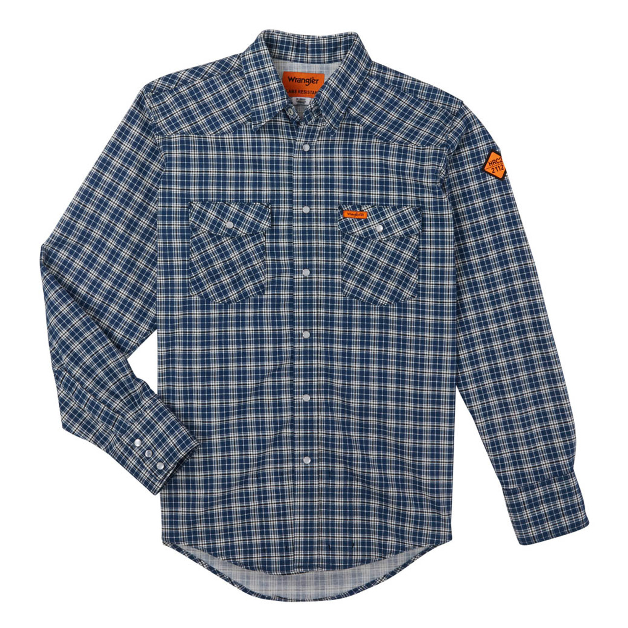 Wrangler FR Western Navy Plaid Shirt