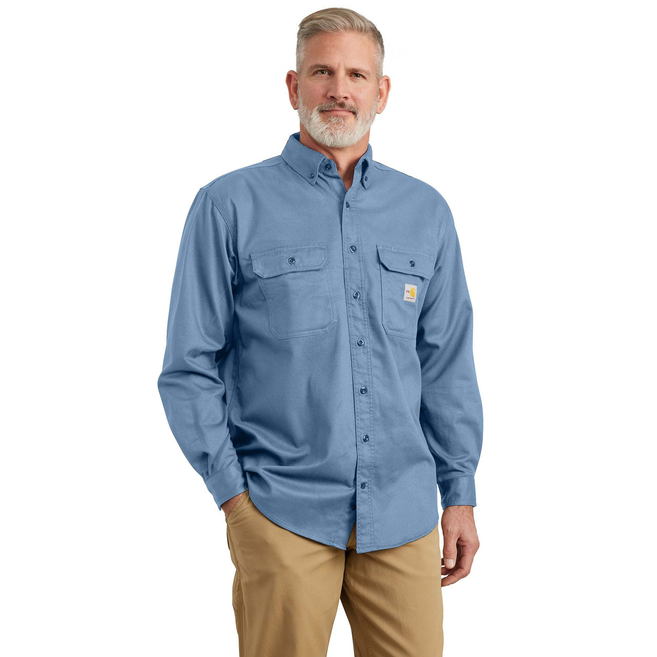 Carhartt | FR Classic Twill Shirt | Medium Blue - FR Clothing & Supply