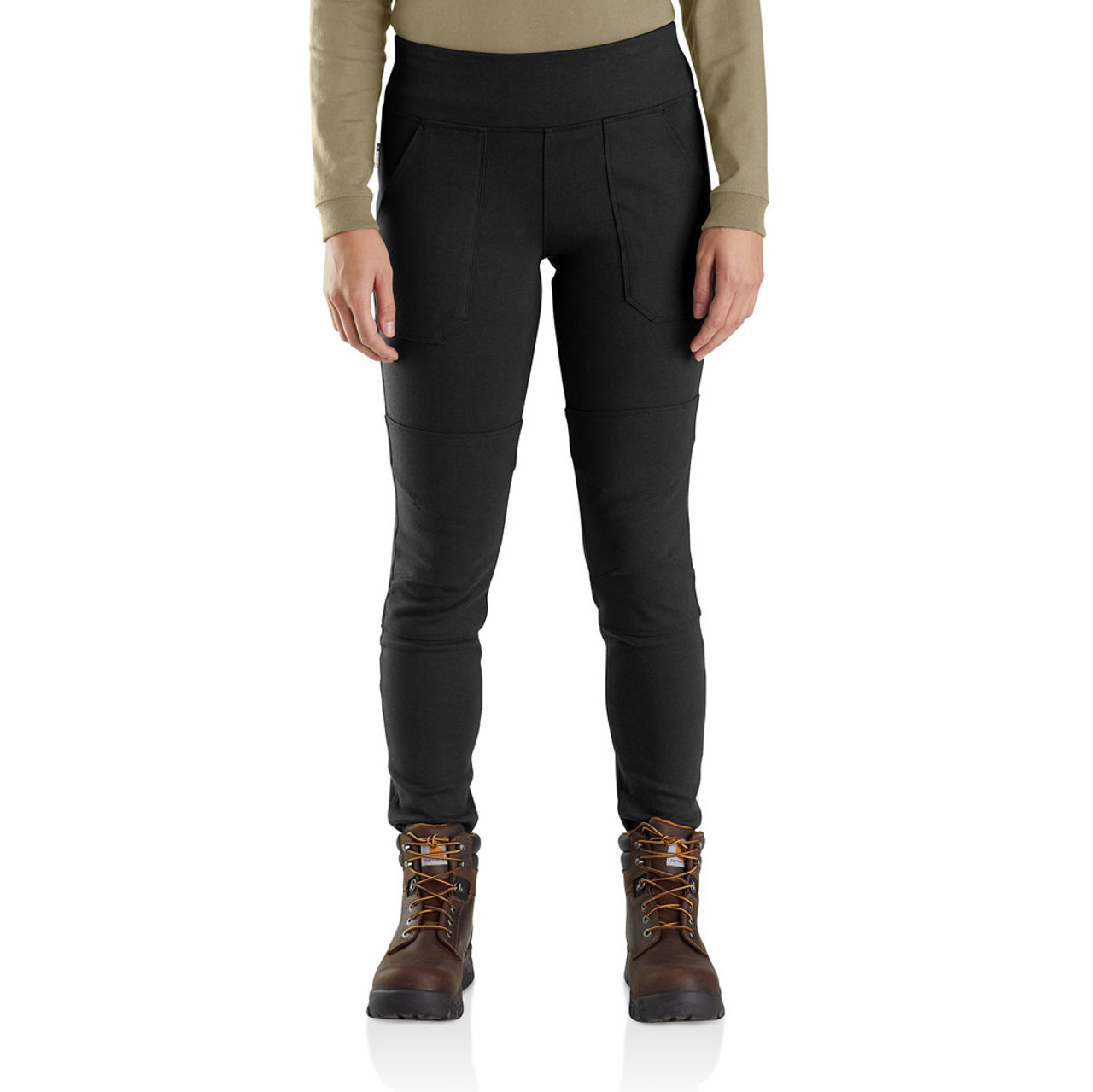Купить carhartt leggings womens medium m black fitted lightweight capri  cropped utility (394550416027)