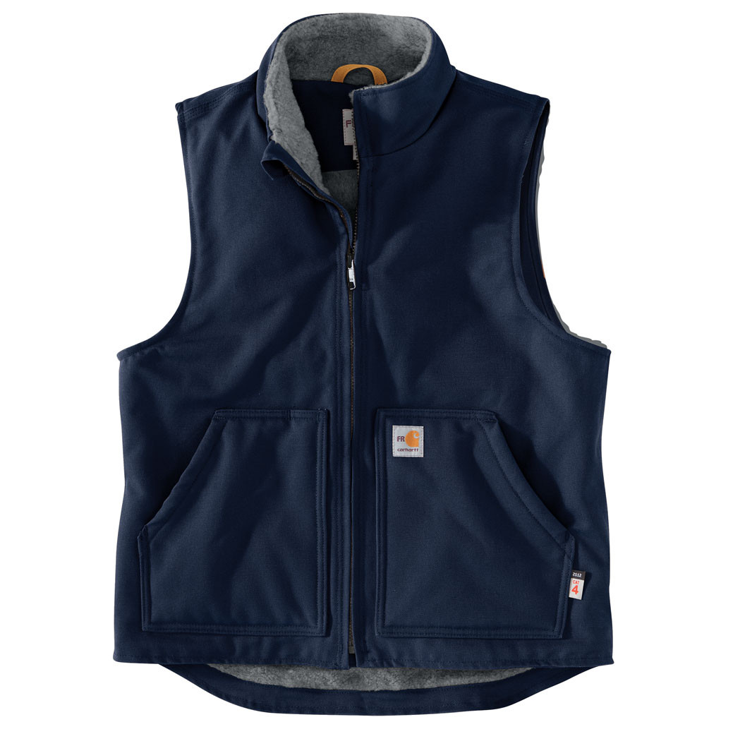 Carhartt Duck Vest カーハート ダックベスト ネイビー フード Carhartt | FR Duck Sherpa Lined Vest | Navy - FR Clothing & Supply