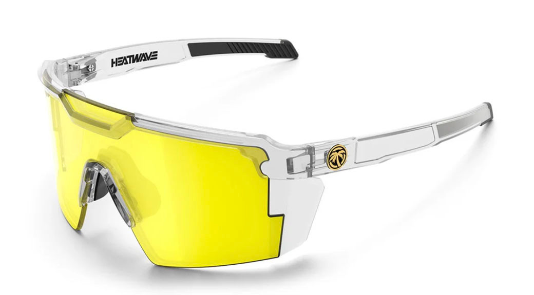 Heatwave Future Tech Z87+ Safety Glasses Vapor Clear Frame Hi-Vis  Yellow Lens