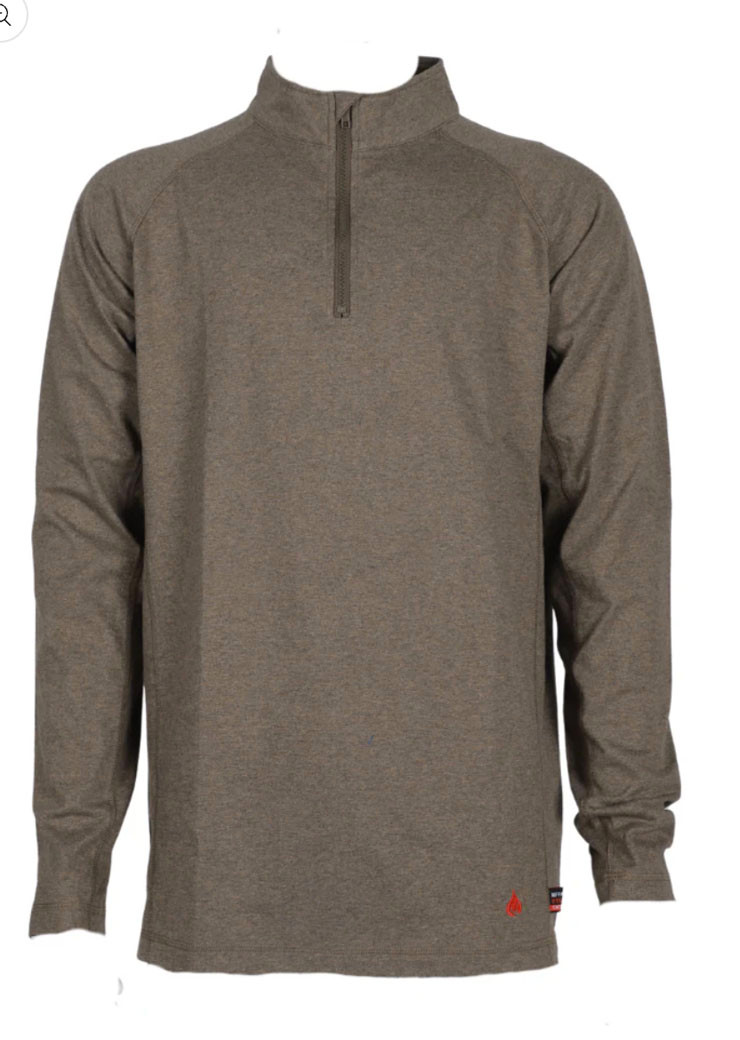 Forge | FR 1/4 Zip Tee | Heather Brown - FR Clothing & Supply