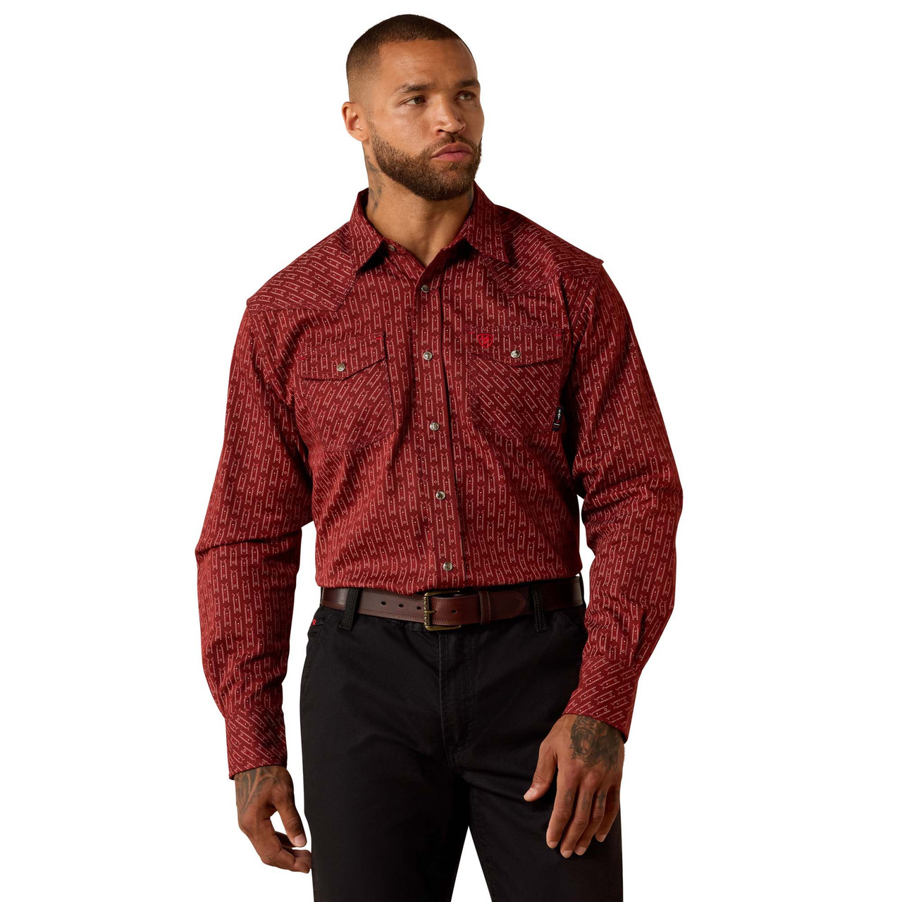 Ariat | FR Clement Retro Snap LS Work Shirt | Brandy Snifter - FR