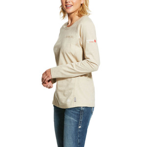 Ariat | Women's FR Air Crew T-Shirt | Sand Heather Ariat | Women's FR Air Crew T-Shirt | Sand Heather