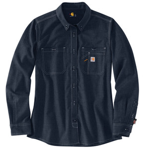 Carhartt | Women's FR Force Lightweight Button Shirt | Navy Carhartt | Women's FR Force Lightweight Button Shirt | Navy