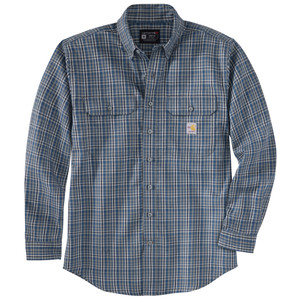 Carhartt | FR Rugged Flex Loose Fit Force Twill Plaid Shirt | Dark Blue/Navy Carhartt | FR Rugged Flex Loose Fit Force Twill Plaid Shirt | Dark Blue/Navy