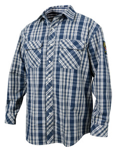 Black Stallion | FR 7 oz Work Shirt | Blue Plaid