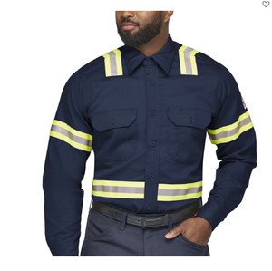Bulwark | FR Comfort Touch Dress Shirt | Hi-Vis Navy