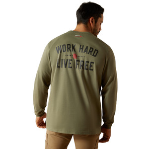 Ariat | FR Work Hard Live Free LS T-Shirt | Grape Leaf