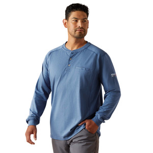 Ariat | FR Air Henley LS T-Shirt | Medium Blue
