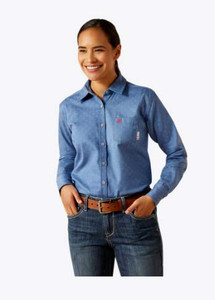 Ariat | Women's FR Brooke Work Shirt | Moonlight Blue