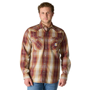 Carhartt | FR Rugged Flex Montana Snap Plaid Shirt | Port/Carhartt Gold Carhartt | FR Rugged Flex Montana Snap Plaid Shirt | Port/Carhartt Gold