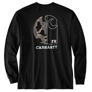 Carhartt | FR Force Lightweight LS Camo C Graphic T-Shirt | Black Carhartt | FR Force Lightweight LS Camo C Graphic T-Shirt | Black