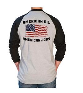 Benchmark | FR "American Oil" Baseball Long Sleeve | Black/Grey