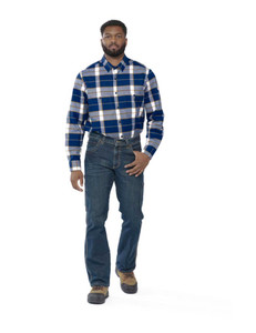 Bulwark | FR Flex Knit Plaid Work Shirt | Buffalo Blue