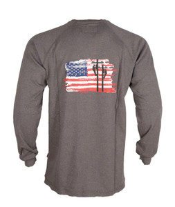 Forge | FR Crewneck Graphic Tee | USA Lineman | Charcoal