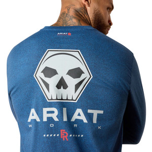 Ariat | FR Air Bolt LS T-Shirt | Dark Denim Jaspe