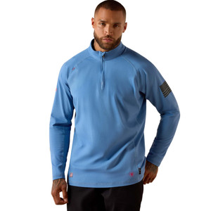 Ariat | FR Combat Stretch 1/4 Zip LS Work Shirt | Medium Blue