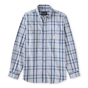 Carhartt | FR Rugged Flex Loose Fit Force Twill Plaid Shirt | Navy/Carhartt Grey