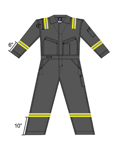 Lapco FR 7oz Grey Hi-Vis Deluxe Coverall