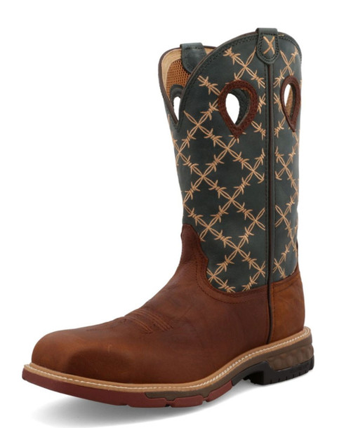 Twisted X | 12" NT Western Work Boot | Mocha & Slate