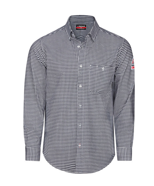 Bulwark | FR Flex Knit Plaid Work Shirt | Navy