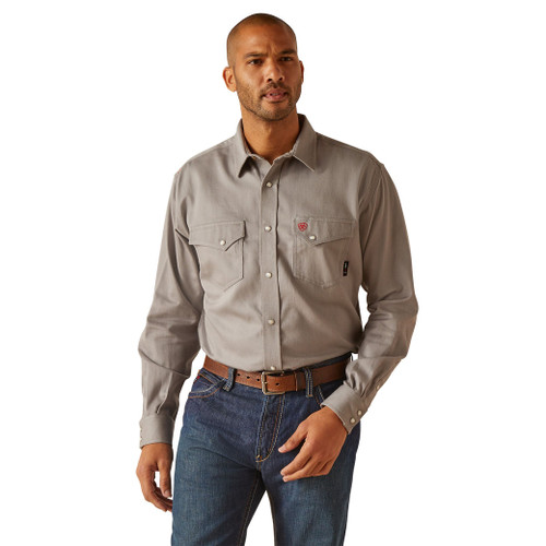 Ariat | FR Solid Snap Work Shirt | Silver Fox