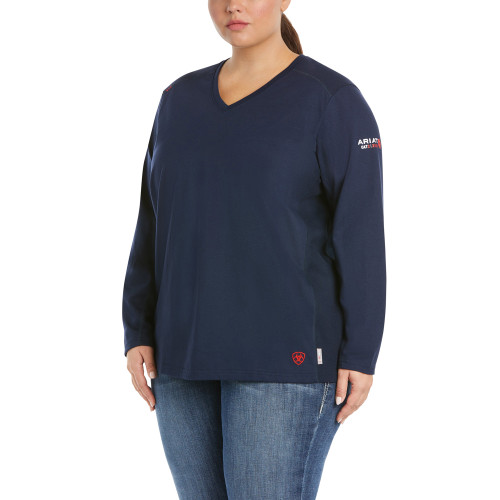 Ariat | Women's FR AC V-Neck Top | Navy