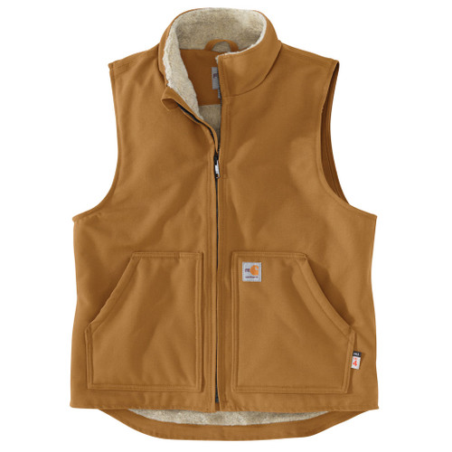 Carhartt | FR Duck Sherpa Lined Vest | Carhartt Brown