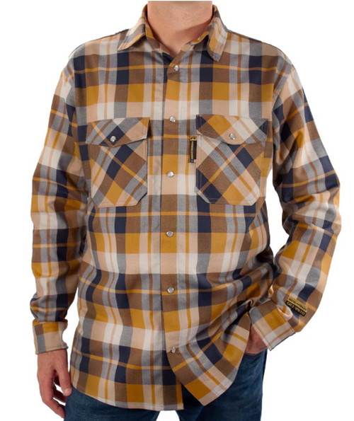 Benchmark | FR Stretch Plaid Shirt | Navy/Rust