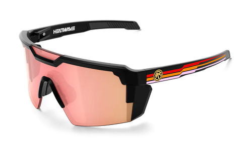 Heatwave | Future Tech Z87+ Safety Glasses | Side Stripe Red Frame | Rose Gold Lens